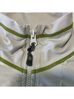 Athleta Pacifica  Rashguard Women M Green Long Sleeve 1/4 Zip UPF Sun Shirt Hike